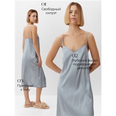 Сорочка женская  MINAKU: Home collection цвет голубой, р-р 48