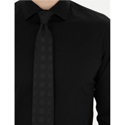 Черный бывший Slim Fit Основная рубашка с длинным рукавом