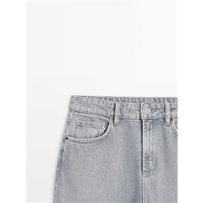 Jeans tiro medio full length wide leg