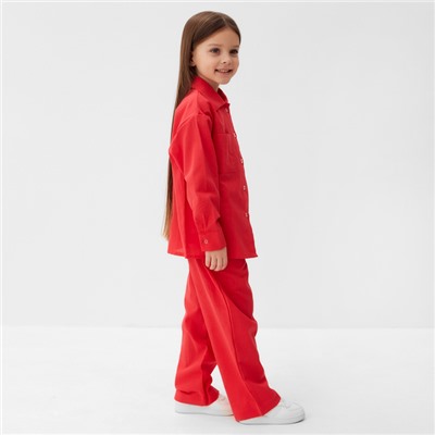 Костюм (рубашка и брюки) детский KAFTAN "Лен", размер 34 (122-128 см), красный