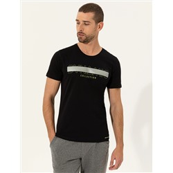 Black Slim Fit Print Print Cycling Bike T -For
