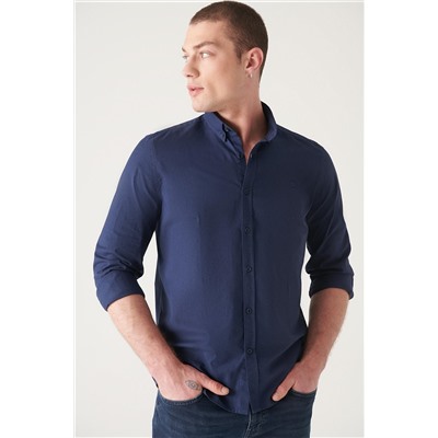 ВМС Blue Oxford 100 %хлопчатобумаженная рубашка воротника