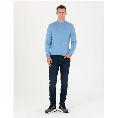 Blue Melanj Slim Fit Half Fisherman воротник основной трикотаж казах