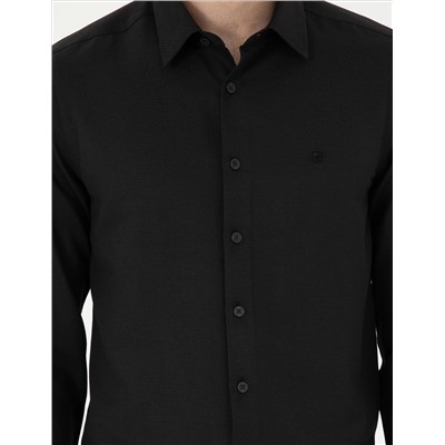 Black Slim Fit рубашка с длинным рукавом Amelor