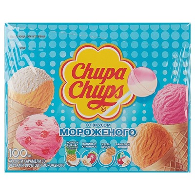 КарамельChupa-Chupsсовкусоммороженого, 12 г