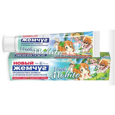 Зубная паста Новый Жемчуг Fresh Mohito, 100 мл