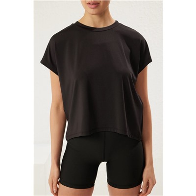 Black Micro Fabric Sports Thryt Fit Thmss25ts00001