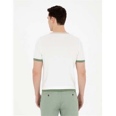 Белый Slim Fit Bike Yaka Triko T -For