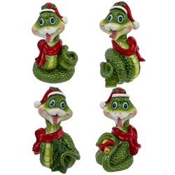 Фигурка декоративная "Змея", L3,5 W3,5 H7 см, 4в.