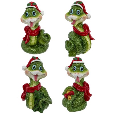 Фигурка декоративная "Змея", L3,5 W3,5 H7 см, 4в.