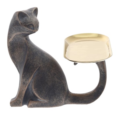 Фигурка декоративная "Кошка" с подносом, L18,5 W17 H18 см