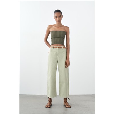 JEANS Z1975 WIDE LEG CROPPED TIRO ALTO CINTURÓN