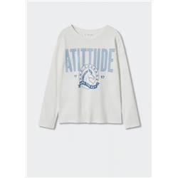 Camiseta manga larga mensaje -  Niña | MANGO OUTLET España