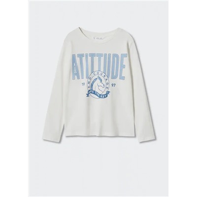 Camiseta manga larga mensaje -  Niña | MANGO OUTLET España