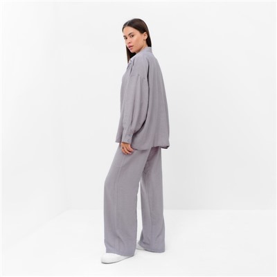 Костюм женский (рубашка и брюки) MIST Summer Time, р.50, серый