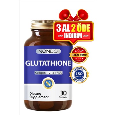 Nondo Glutathione 30 таблеток Глутатион Коллаген 1-2-3 Альфа-липоевая кислота Бромелайн Гиалуроновая кислота
