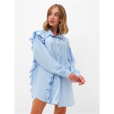 Костюм женский (блузка, шорты) MINAKU: Casual Collection цвет голубой , р-р 48