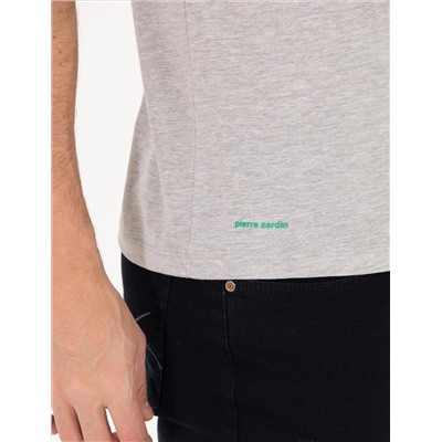 Светло -серый меландж Slim Fit Print Print Cycling Bike T -For