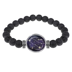 BSL-0314 Браслет из лавы 8мм Знаки Зодиака - Близнецы