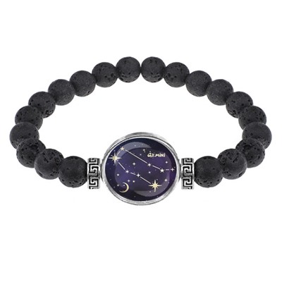 BSL-0314 Браслет из лавы 8мм Знаки Зодиака - Близнецы