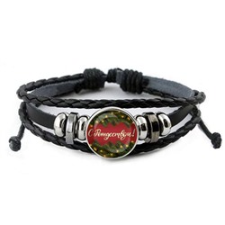 BSK-0484 Кожаный браслет С Рождеством!