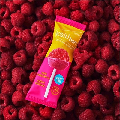 Леденец на палочке Ksilibon Lollipop Дикая малина, 24 шт.