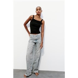 JEANS TRF ARANDELAS TIRO ALTO