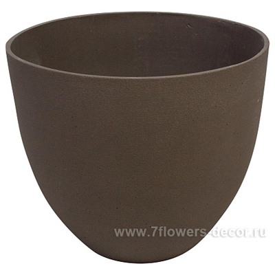 Кашпо файберстоун Nobilis Marco "Brown Round", D25хH21 см