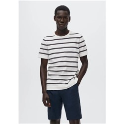 Camiseta algodón punto rayas -  Hombre | MANGO OUTLET España