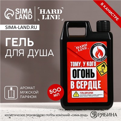 Гель для душа HARD LINE «Тому, у кого огонь в сердце», 500 мл, аромат мужского парфюма
