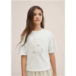 Camiseta estampada detalle lentejuelas -  Niña | MANGO OUTLET España