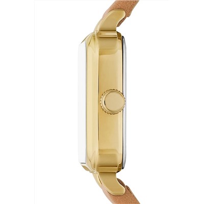Reloj de cuarzo de piel - Marrón y dorado