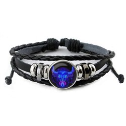 BS262-10 Кожаный браслет Знаки Зодиака - Телец