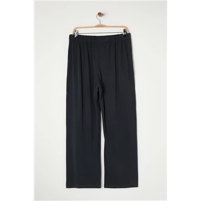 Anthracit Wide Leg Plearted Modal Draped вязание брюки Большого размера TBBSS25AR00004