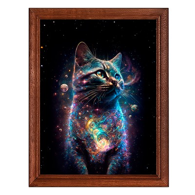 POSV-0409 Постер в рамке 17x23см Кот космос