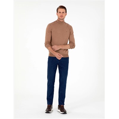 Camel Melanj Slim Fit Half Fisherman воротник Основной вязаный свитер