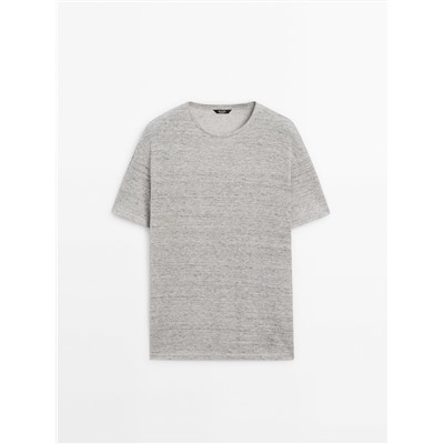 Camiseta manga corta con lino y algodón