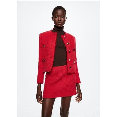 Minifalda tweed algodón -  Mujer | MANGO OUTLET España