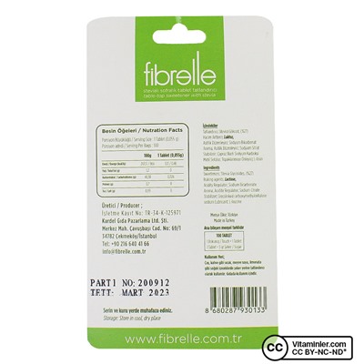 Подсластитель Fibrelle Stevia 100 таблеток