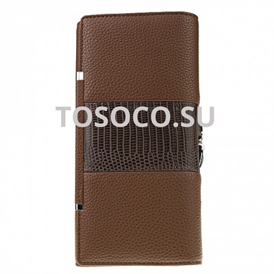 81225d dark brown кошелек Cossni натуральная кожа и экокожа 9х19х2