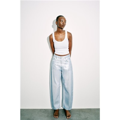 JEANS TRF BAGGY BALLOON FOIL TIRO MEDIO