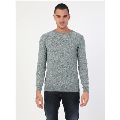 Slim Fit круглое воротник мужской зеленый свитер
