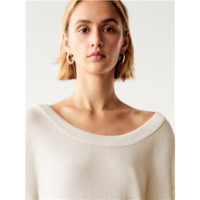 Oversize purl knit sweater