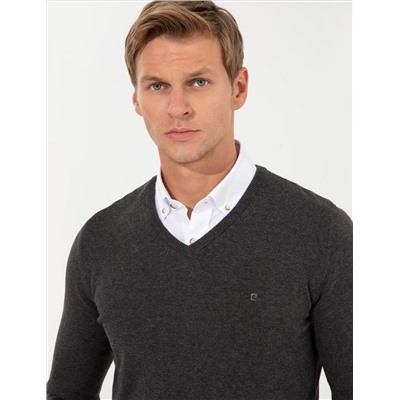 Серый меландж Slim Fit v Yaka Basic Knitwear Kazakh
