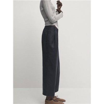 Pantalón doble pinza 100% lino