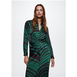 Vestido camisero satinado -  Mujer | MANGO OUTLET España