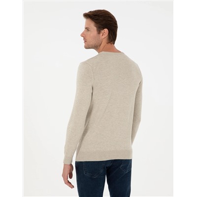 Свитер велосипедного воротника Sand Melanj Slim Fit