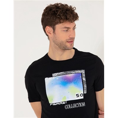 Black Slim Fit Print Print Cycling Bike T -For