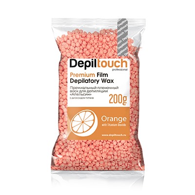 Воск для депиляции пленочный Premium Orange, 200 гр, бренд - Depiltouch Professional