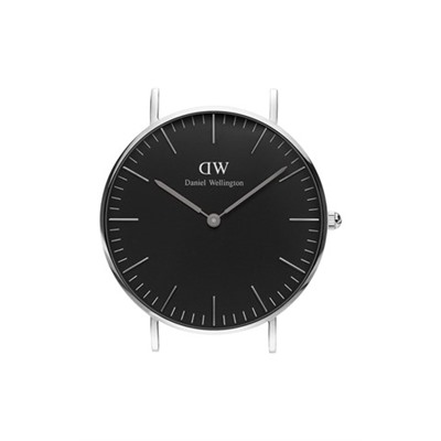 Reloj de cuarzo de tela Bayswater - Azul marino y plateado